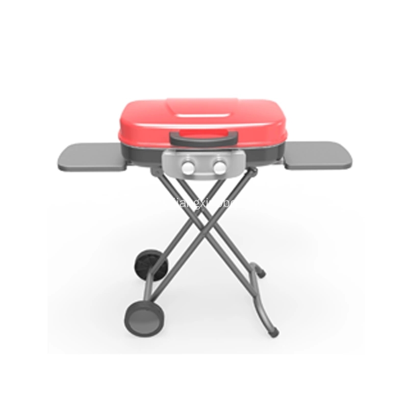 2 Burners Portable Gas Grill With Trolley
