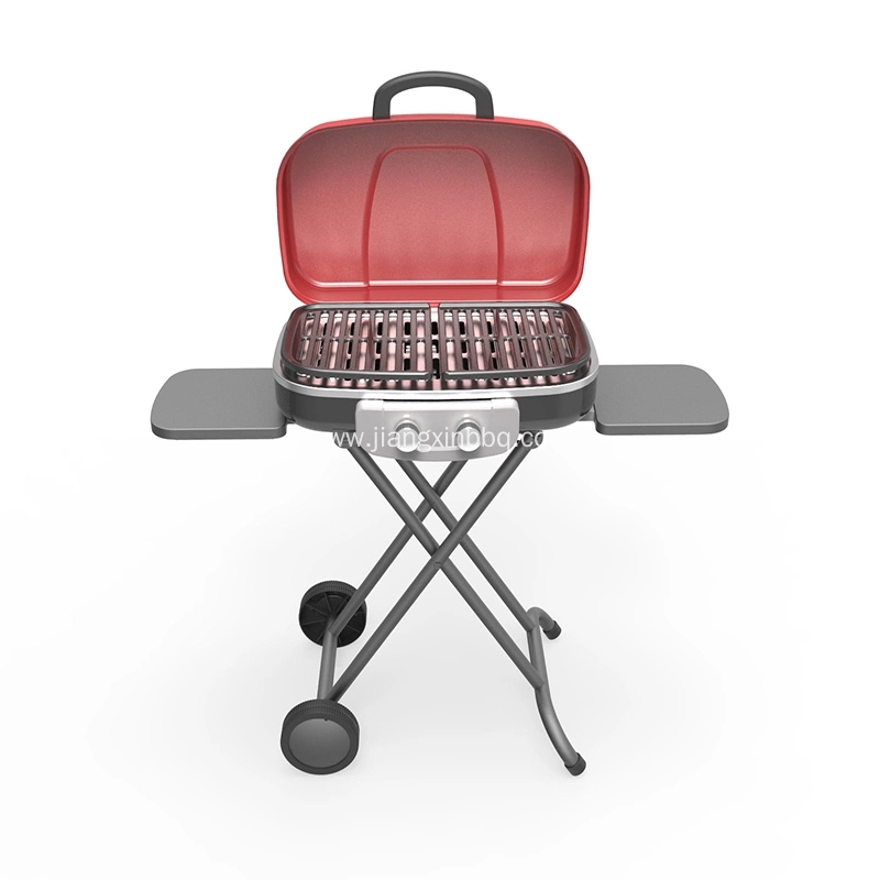2 Burners Portable Gas Grill With Trolley