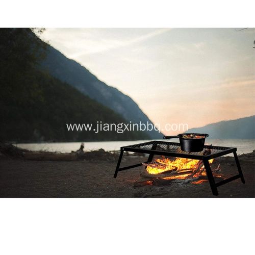 Portable Campfire Grill Stand With Folding Legs