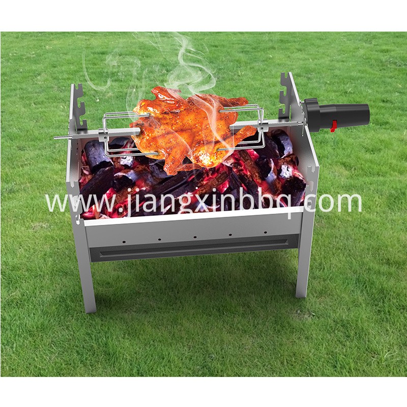 Portable Charcoal BBQ grill with Rotisserie Motor Kit