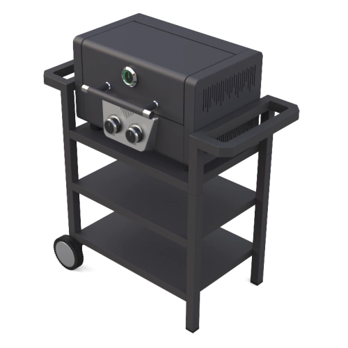 JXPZ004-2 2 Burner Gas Grill BBQ With Removable Trolley