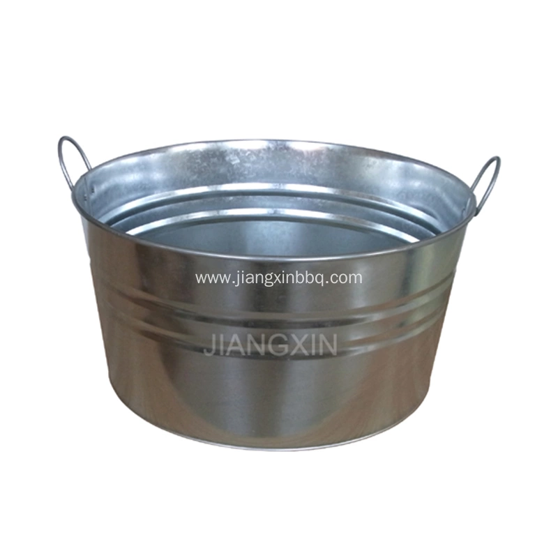 Galvanized Champagne Oval BBQ Ice Bucket