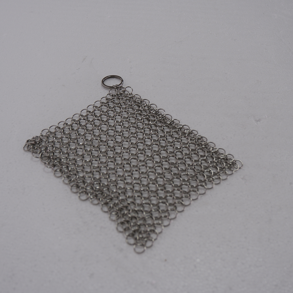 Stainless steel chain armor cast iron cleaner scrubber