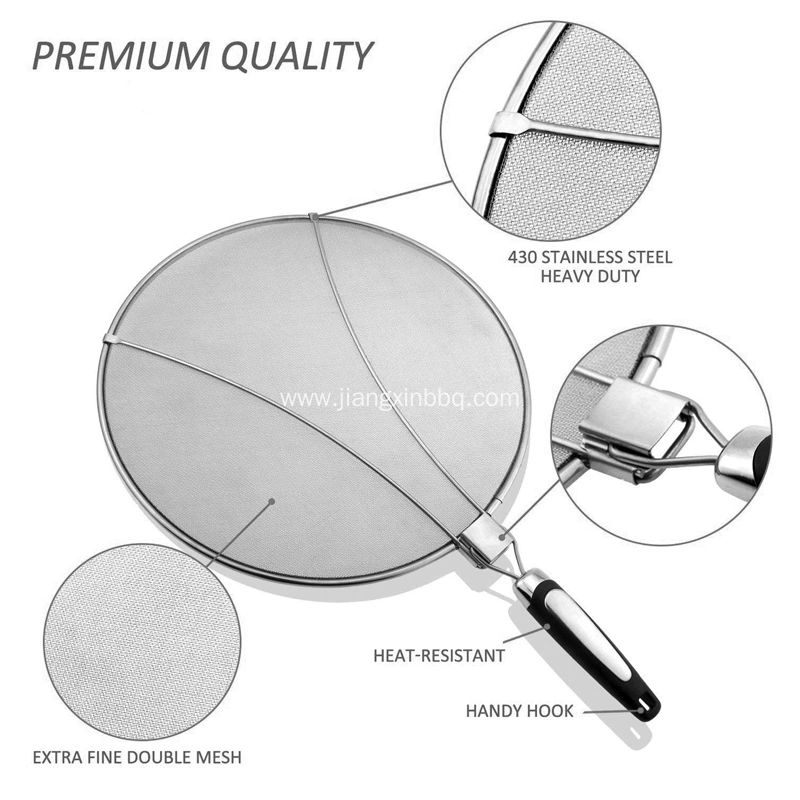Stainless Steel Splatter Screen With Foldable Handle