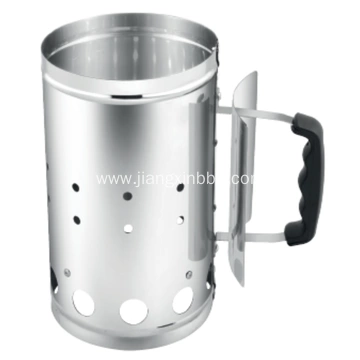 Stainless Steel Chimney Charcoal Starter With Wood Handle